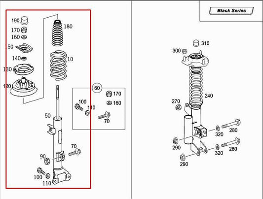 2006-09 Mercedes-Benz CLK 350 3.5L RWD Front Right and Left Shock Strut Absorber - Alshned Auto Parts