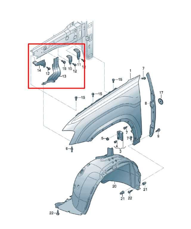 18-24 Volkswagen Atlas S 3.6L Front Driver Left Side Fender Support Bracket Set - Alshned Auto Parts