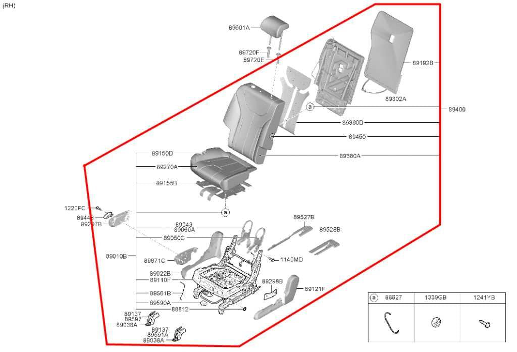 19-23 Hyundai Santa Fe SEL 2.4L Rear Passenger Right Side 2nd Row Seat Complete - Alshned Auto Parts