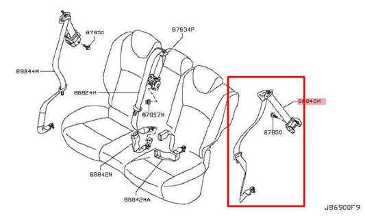 2014-17 Infiniti QX50 3.7L AWD Rear Driver Left Side 2nd Row Seat Belt Retractor - Alshned Auto Parts