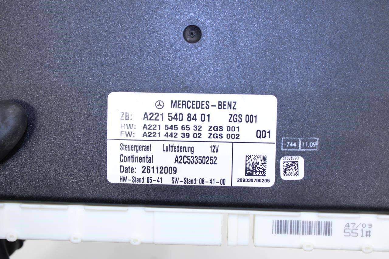 07-2013 Mercedes-Benz S550 Airmatic Air Suspension Control Module 221-540-84-01 - Alshned Auto Parts