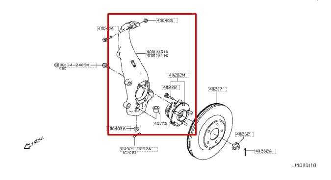 17-22 Infiniti Q60 Luxe Front Right Side Spindle Knuckle Hub 40014-4GA0A *ReaD* - Alshned Auto Parts
