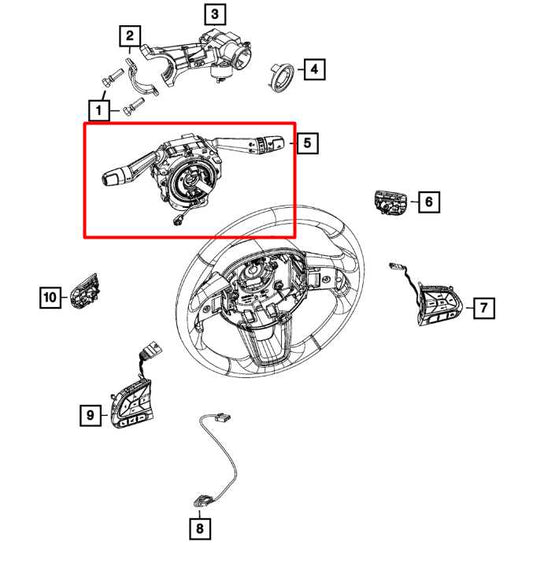 2015-23 Jeep Renegade Sport 2.4L Steering Column Light Turn Signal Wiper Switch - Alshned Auto Parts