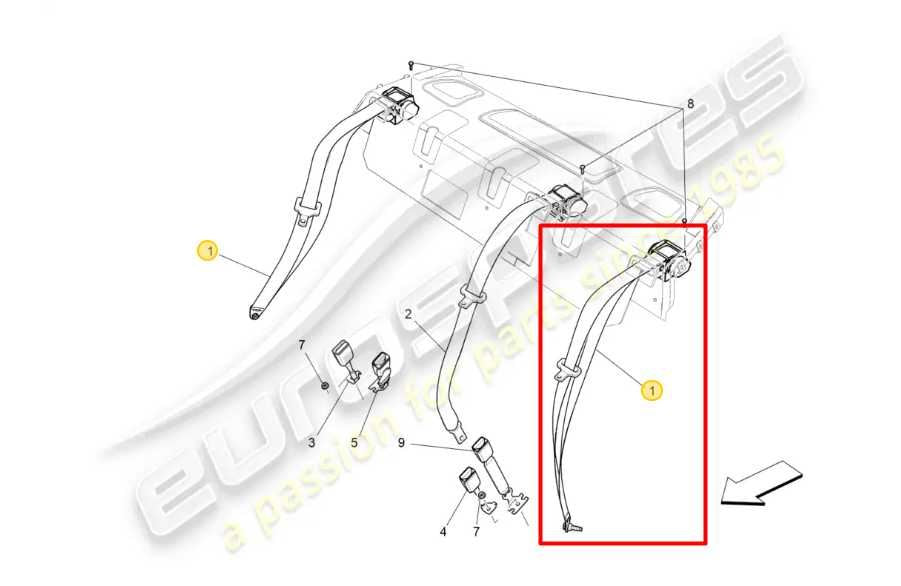 14-21 Maserati Ghibli S Q4 3.0L Rear Driver LH Side 2nd Row Seat Belt Retractor - Alshned Auto Parts