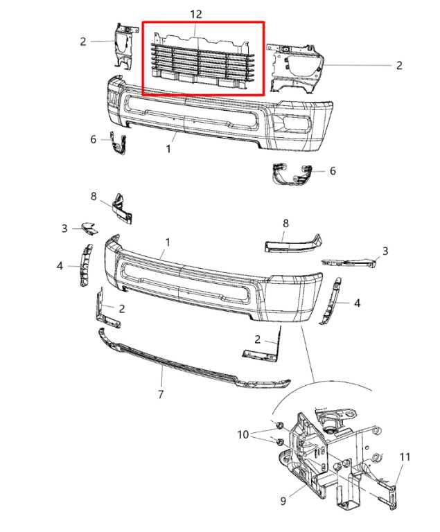 2011-2018 Ram 2500 Tradesman Crew Cab 6.4L 2WD Front Bumper Grille Inner Panel - Alshned Auto Parts