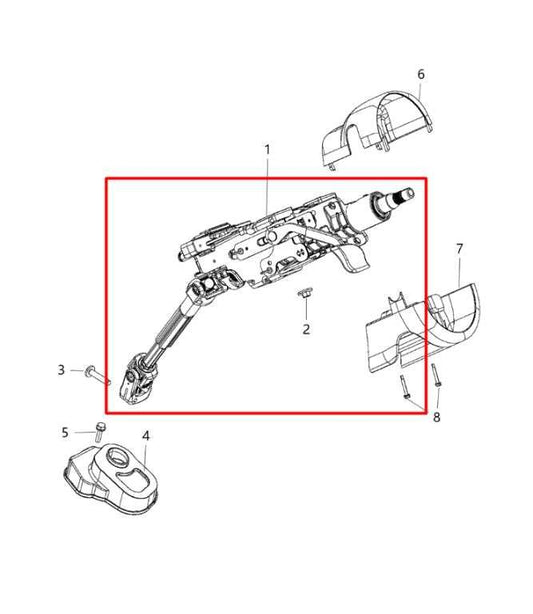 2019-23 Jeep Cherokee Latitude 3.2L 4WD Steering Column Assembly 68367407AB OEM - Alshned Auto Parts