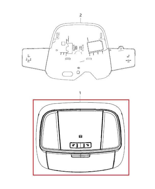 11-20 Dodge Durango SXT Front Center Interior Roof Overhead Console 1UC591DAAF1