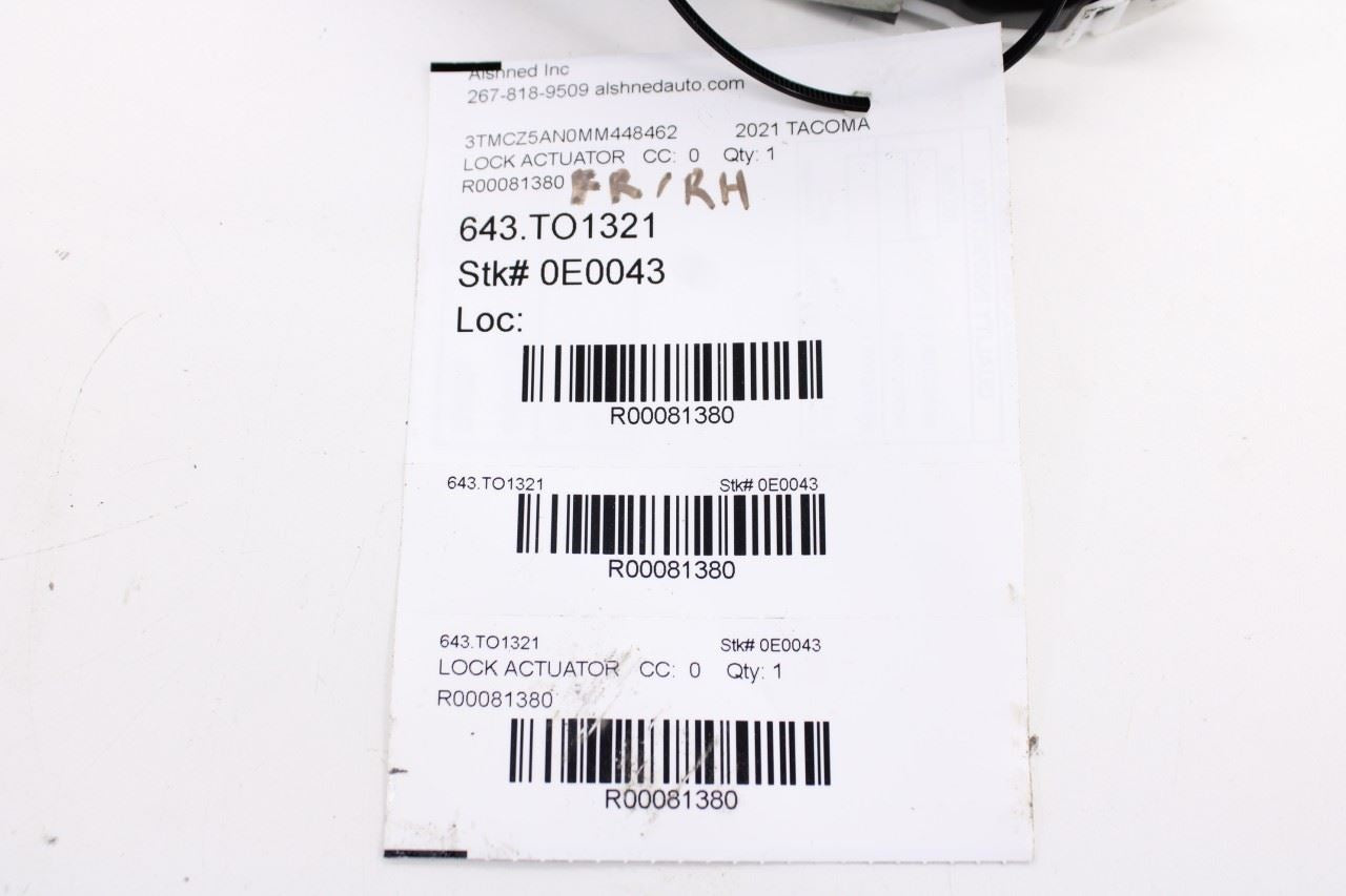 2015-2023 Toyota Tacoma SR5 Front Right Passenger Side Door Lock Latch Actuator12