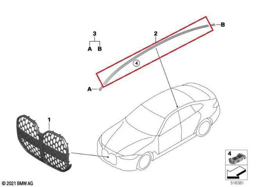 2023-25 BMW 430i Gran Coupe xDrive Right and Left Roof Molding Strip 51137930957 - Alshned Auto Parts