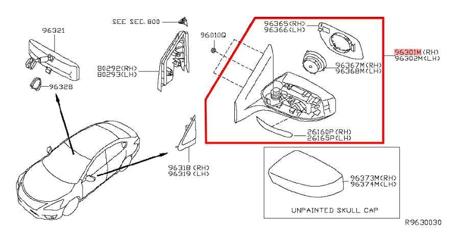 13-16 Nissan Sentra SV 1.8L Passenger Right Side Rear View Mirror 963013SG0B OEM - Alshned Auto Parts