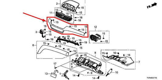 2018-2022 Honda Accord Dash Center Garnish Bezel Trim Cover Panel 77245-TVA-A1 - Alshned Auto Parts
