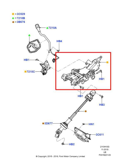 2013-2019 Ford Explorer Police 3.5L Steering Column Assembly DB53-3C529-PN OEM - Alshned Auto Parts