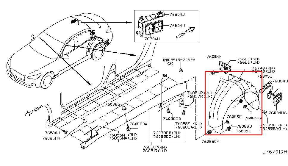 14-24 Infiniti Q50 Premium Rear Left Driver Side Wheelhouse Liner Splash Shield - Alshned Auto Parts