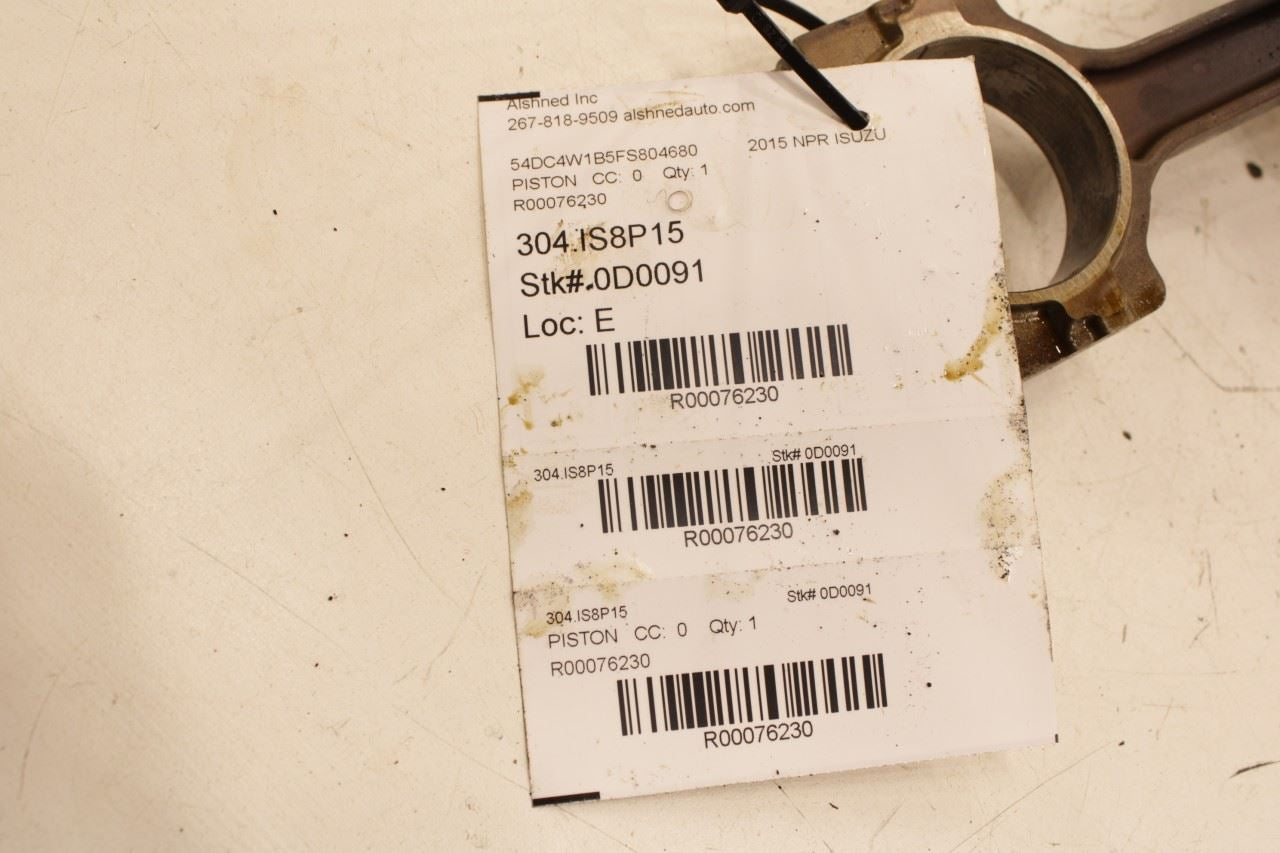 12-20 ISUZU NPR HD 6.0L Engine Piston Right No 4 w/ Connecting Rod 8-89017-849-0 - Alshned Auto Parts