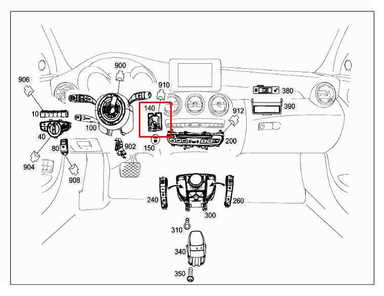 2015-18 Mercedes-Benz C300 4Matic 2.0L Engine Start Stop Ignition Switch Button1
