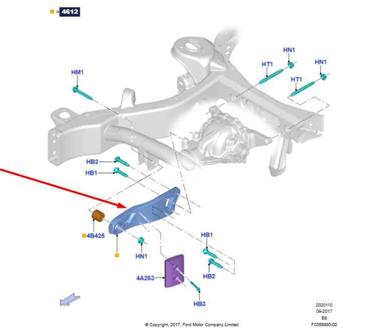 18-26 Ford Expedition Max XLT 4WD Rear Differential Mount Bracket HL1W-4C000-EB - Alshned Auto Parts