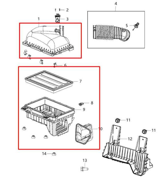 2015-2018 Ram 2500 Tradesman Crew Cab 6.4L 2WD Air Intake Cleaner w/ Duct Tube - Alshned Auto Parts