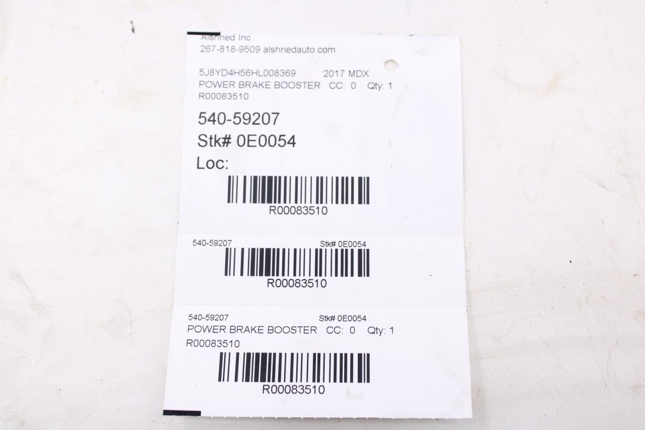 16-2020 Acura MDX w/Technology Pkg Power Brake Booster w/ Brake Master Cylinder 8