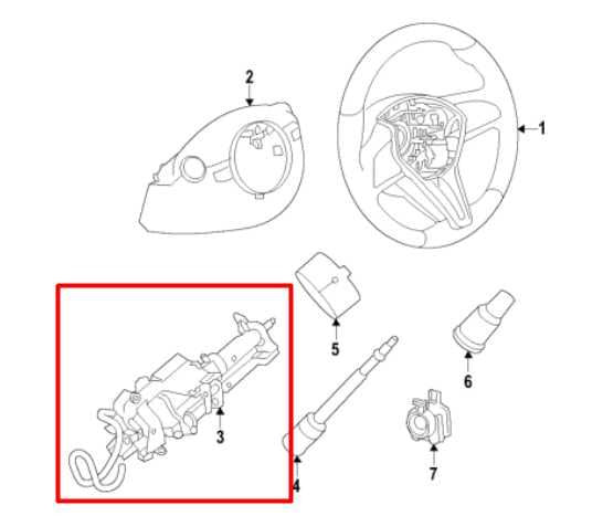 2019-2025 Infiniti QX50 Luxe 2.0L FWD Steering Column Assembly 48810-5NA1A OEM - Alshned Auto Parts