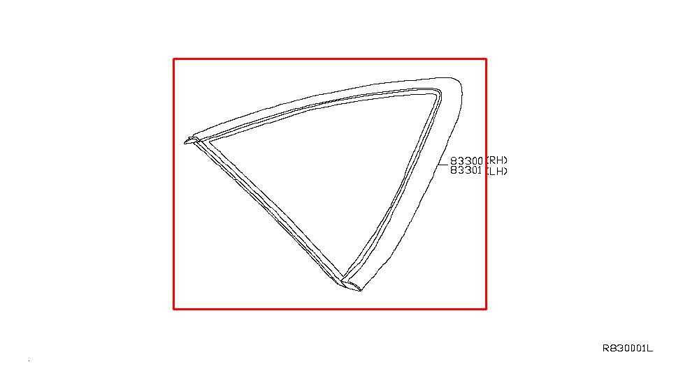 2013-19 Nissan Sentra SV Rear Left Side Quarter Window Glass 83301-3SG0A *ReaD*1