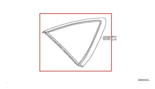 2013-19 Nissan Sentra SV Rear Left Side Quarter Window Glass 83301-3SG0A *ReaD* - Alshned Auto Parts