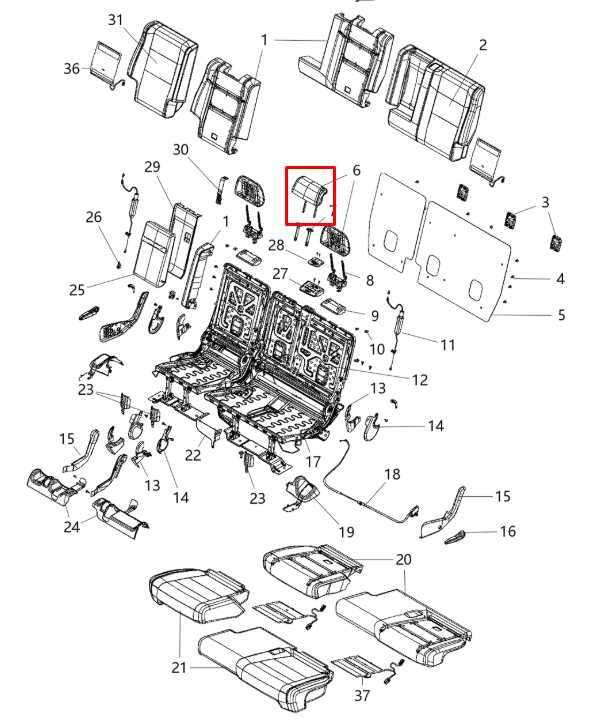 2011-16 Jeep Grand Cherokee Overland 3.6L AWD Rear Center 2nd Row Seat Headrest - Alshned Auto Parts