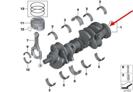 2010-2015 BMW 750i xDrive 4.4L Twin Turbo Engine Motor Crankshaft 7616597 OEM1