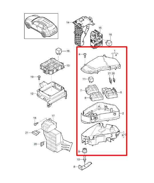 11-18 Porsche Cayenne Platinum 3.6L Engine Bay Junction Fuse Box w/ Wire *ReaD* - Alshned Auto Parts