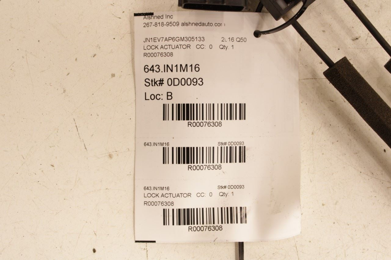 14-24 Infiniti Q50 Premium Rear Right Side Door Lock Latch Actuator 82500-4GA0A - Alshned Auto Parts