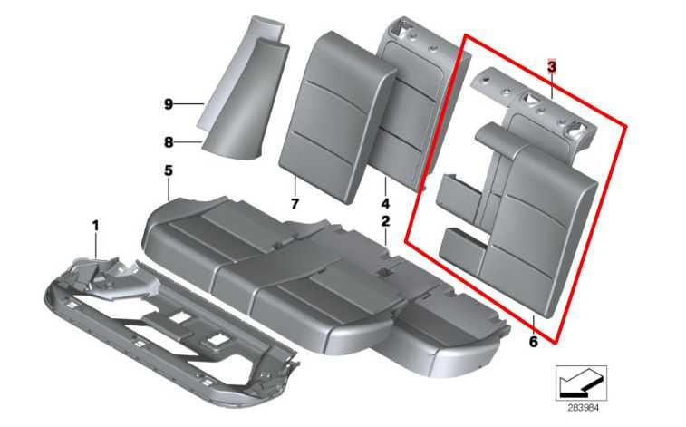 11-17 BMW X3 xDrive28i Rear Seat Left 2nd Row Backrest Upper Cushion w/ Armrest - Alshned Auto Parts