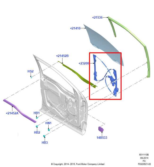 2015-20 Ford F150 Super Crew Cab Front Left Side Door Window Regulator w/ Motor1