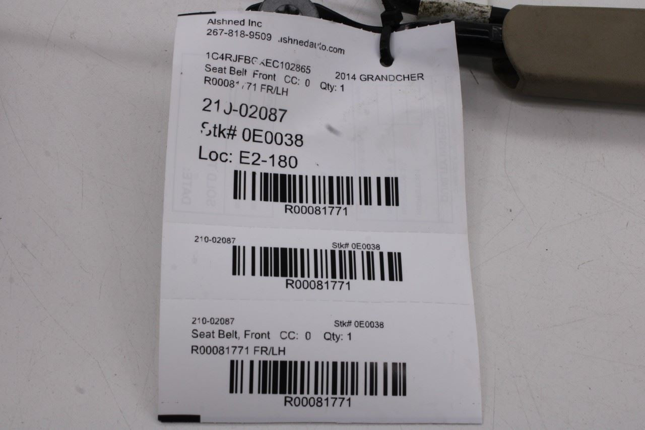 14-18 Jeep Grand Cherokee Limited 3.6L Front Left or Right Side Seat Belt Buckle13