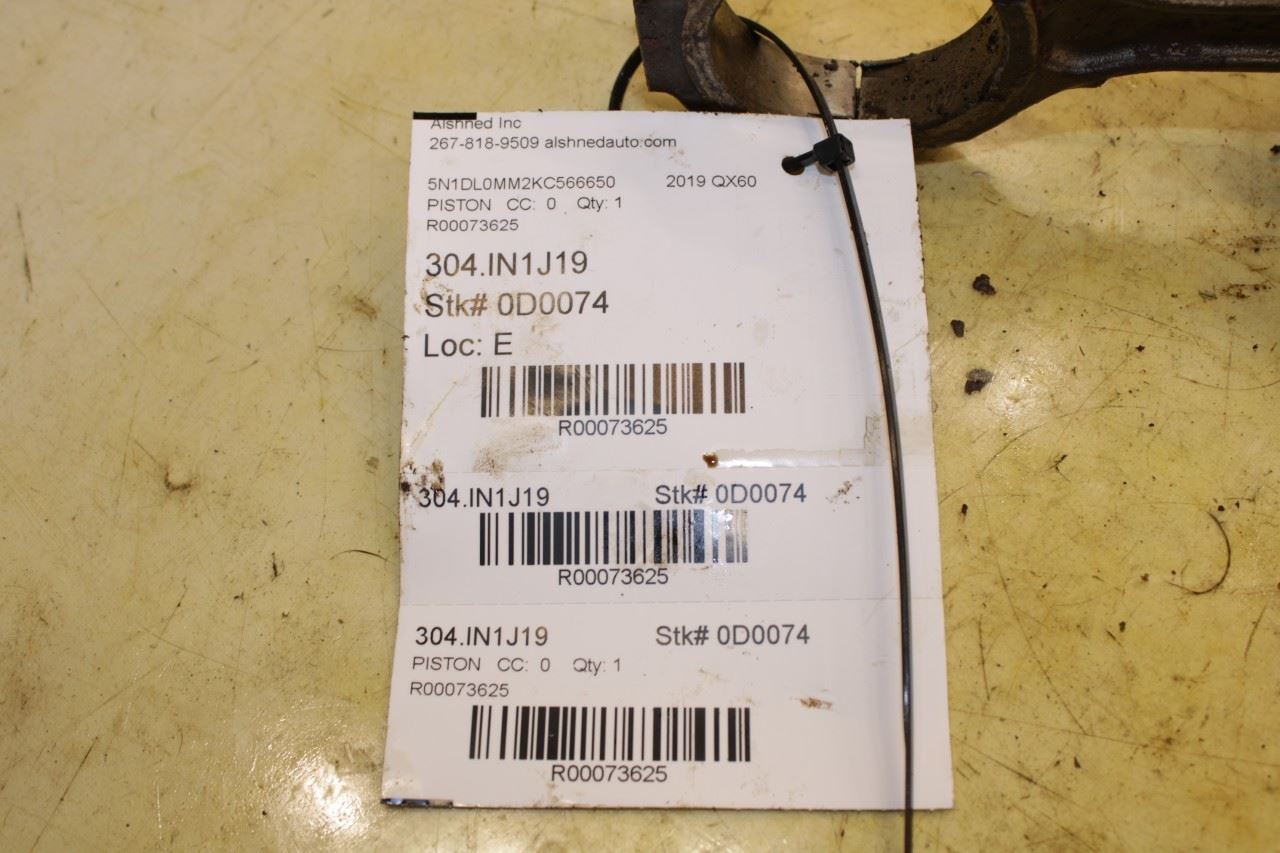 17-24 Infiniti QX60 Pure 3.5L Engine Piston Left with Connecting Rod 12010-6KA1B - Alshned Auto Parts