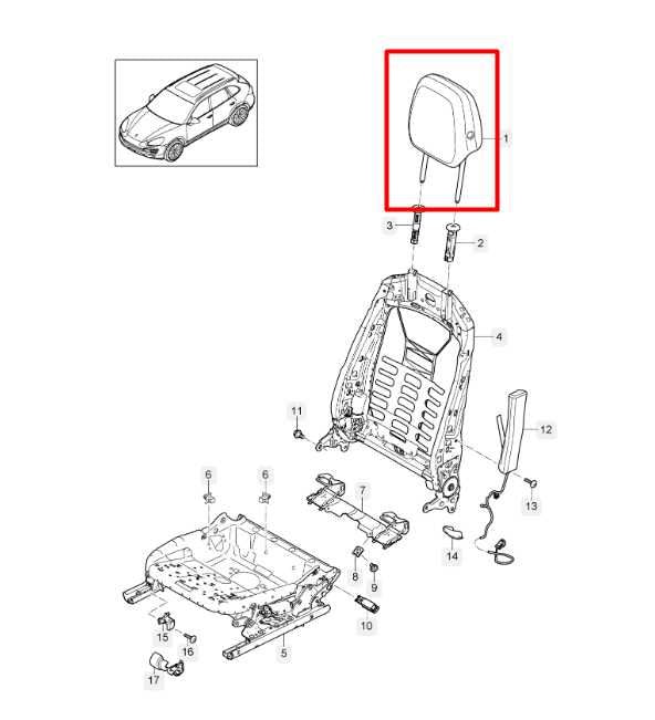 2011-2018 Porsche Cayenne S 4.8L AWD Front Right and Left Side Seat Headrest Set1