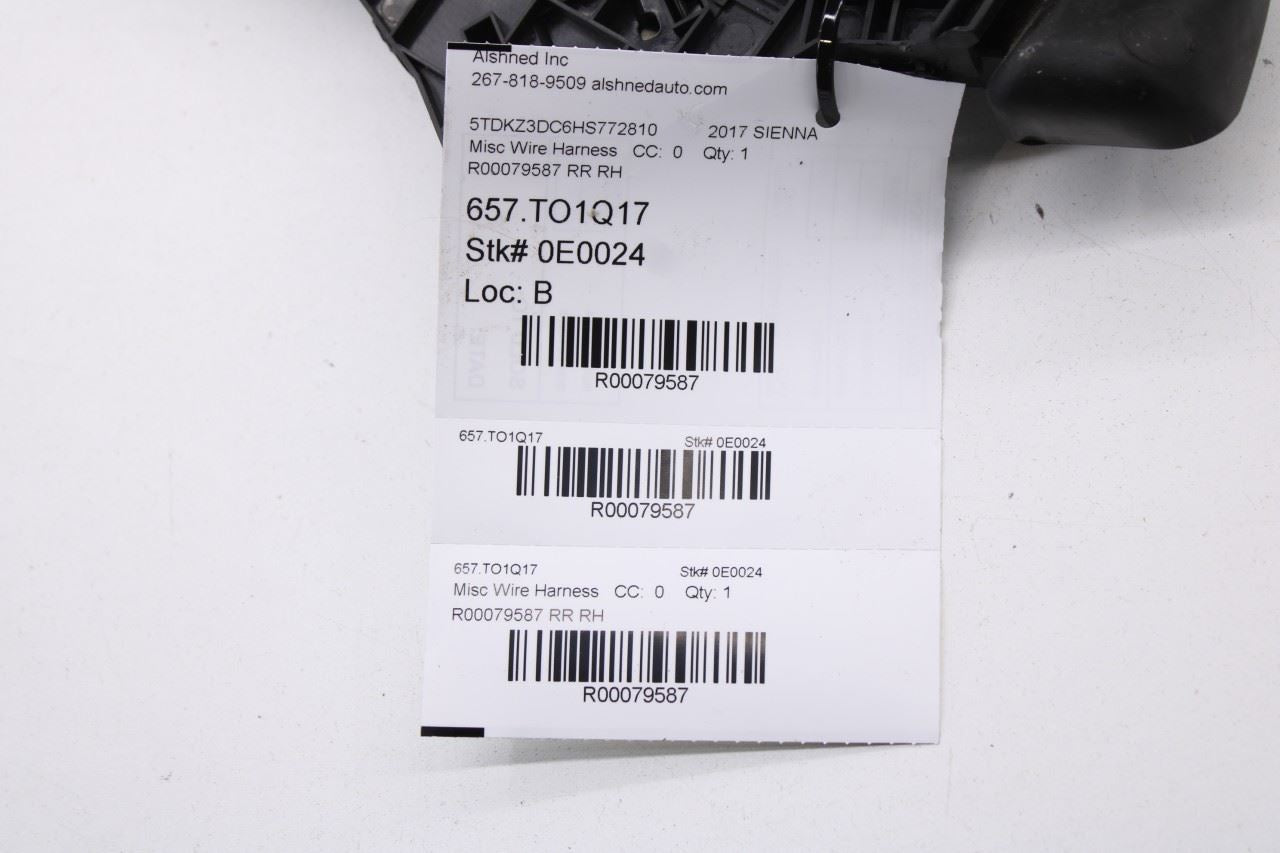 2017-2020 Toyota Sienna LE Rear Right Side Slide Door Wire Harness 82053-08041 - Alshned Auto Parts