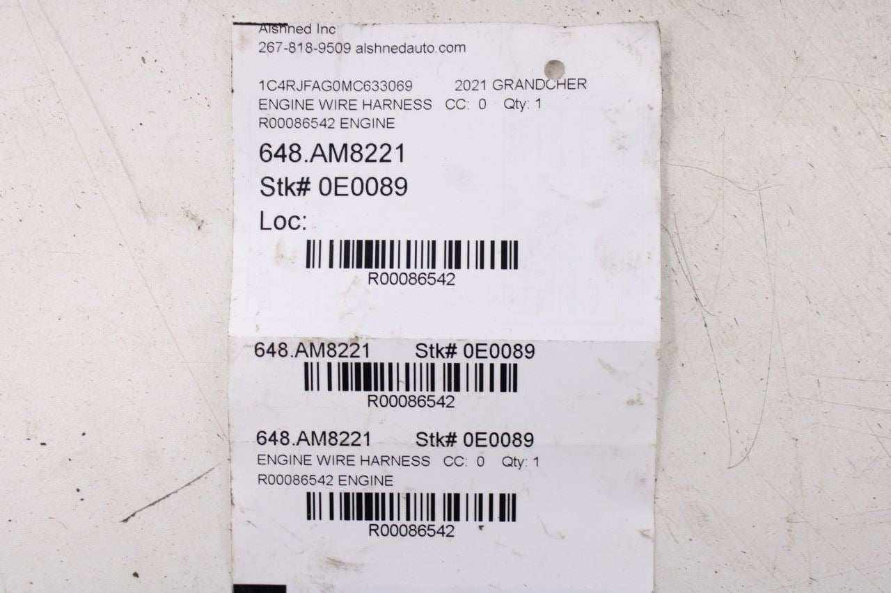 2021 Jeep Grand Cherokee Laredo X 4x4 3.6L Engine Wire Wiring Harness 68493945AA - Alshned Auto Parts