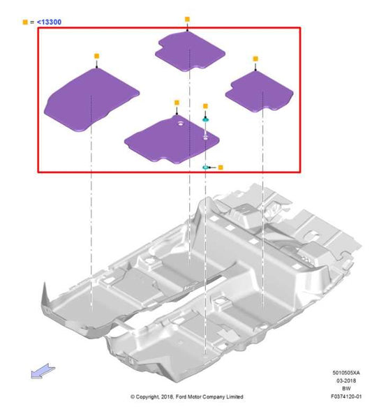 2018-22 Ford EcoSport SE Front and Rear RH and LH Interior Carpet Floor Mats Set - Alshned Auto Parts
