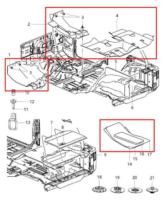 2011-18 Jeep Wrangler Sport Front RH LH and Rear Floor Interior Carpet Liner Set - Alshned Auto Parts
