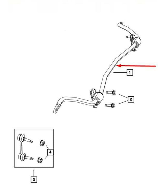 2011-15 Dodge Durango SXT AWD Rear Stabilizer Sway Anti-Roll Bar 68184507AA OEM - Alshned Auto Parts