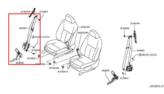 2014-19 Infiniti Q50 Premium 3.0L Front Passenger Right Side Seat Belt Retractor - Alshned Auto Parts