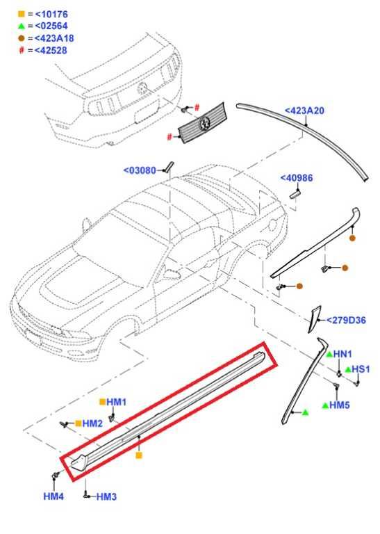 2010-2012 Ford Mustang Conv V6 Left Rocker Skirt Panel Molding BR3Z-6310177-AB - Alshned Auto Parts