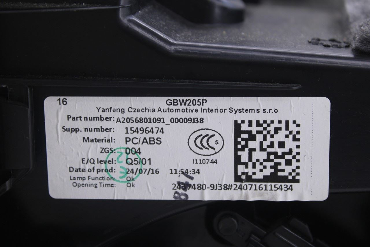 2015-2021 Mercedes-Benz C300 4Matic Glove Box Storage Compartment 20568010919J3814