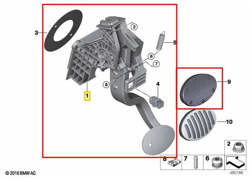 16-24 Mini Cooper Clubman 1.5L Brake Foot Stop Pedal w/ Bracket 35-00-6-854-6291