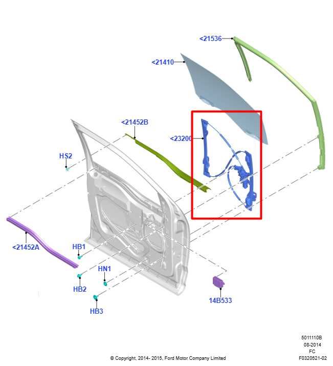2015-20 Ford F150 Super Crew Cab Front Right Side Door Window Regulator w/ Motor1