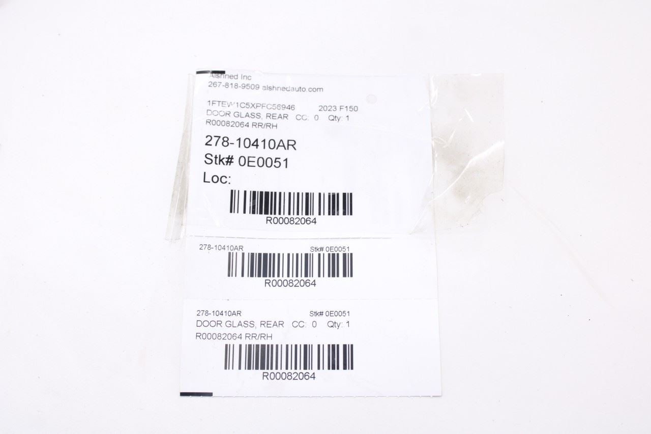 2023-2026 Ford F150 XLT SuperCrew Rear Right Door Window Glass PL34-1625712-DB9