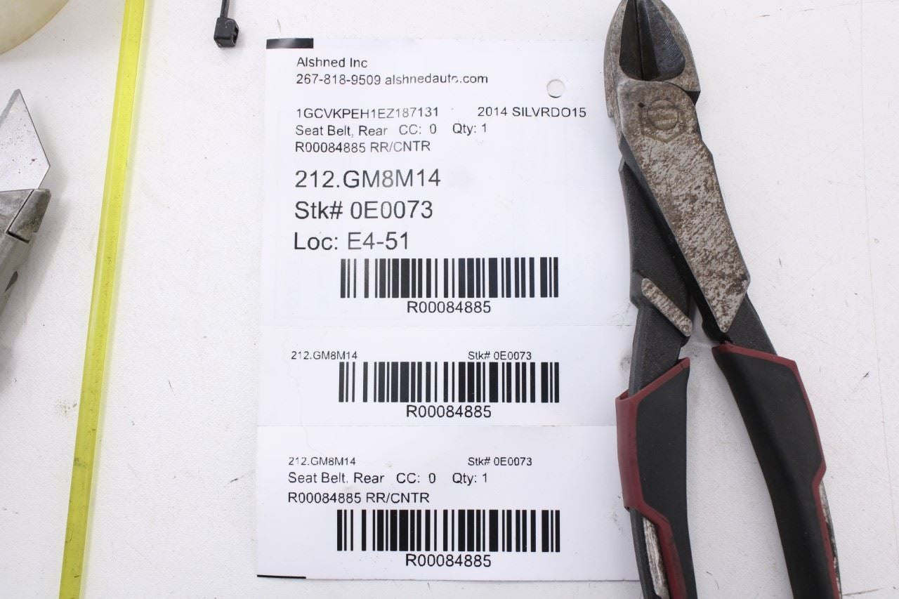 2014-16 Chevy Silverado 1500 Work Truck Rear Center 2nd Row Seat Belt Retractor10