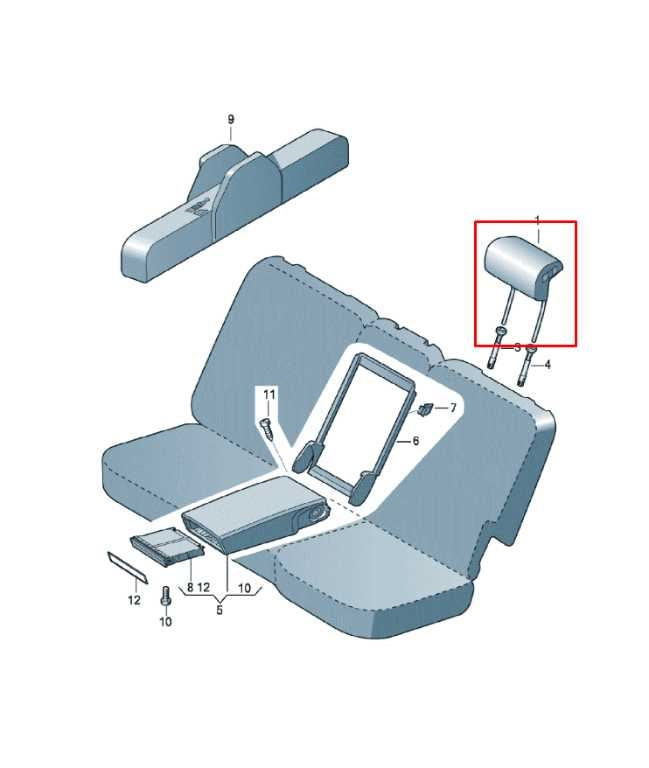 13-17 Audi Q5 Premium Rear Right Left Side and Center 2nd Row Seat Headrest Set1