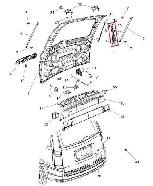 14-20 Dodge Grand Caravan GT Rear Liftgate Power Lift Motor and Gear 68195936AC - Alshned Auto Parts