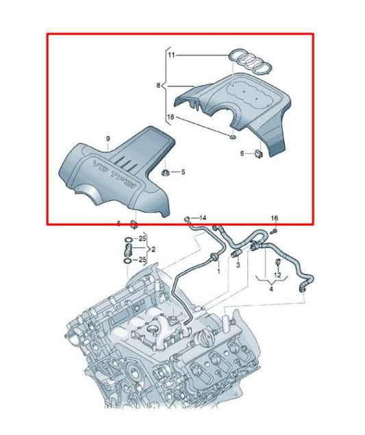 2010-16 Audi S4 Premium Plus 3.0L Front Rear Engine Appearance Cover Set *ReaD* - Alshned Auto Parts