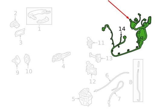 2018-2019 Chevrolet Equinox LT Rear Right Side Door Wire Harness 84193448 OEM - Alshned Auto Parts